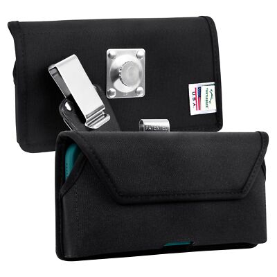 Turtleback Premium Nylon Phone Holster for iPhone 15 & 15 Pro, Medium   Black...