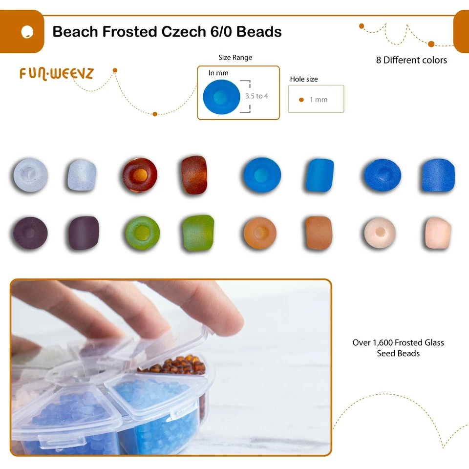 1600 piezas 6/0 cuentas de semillas de vidrio checo para hacer joyas adultos, kit de cuentas esmeriladas Foto 2 de 4