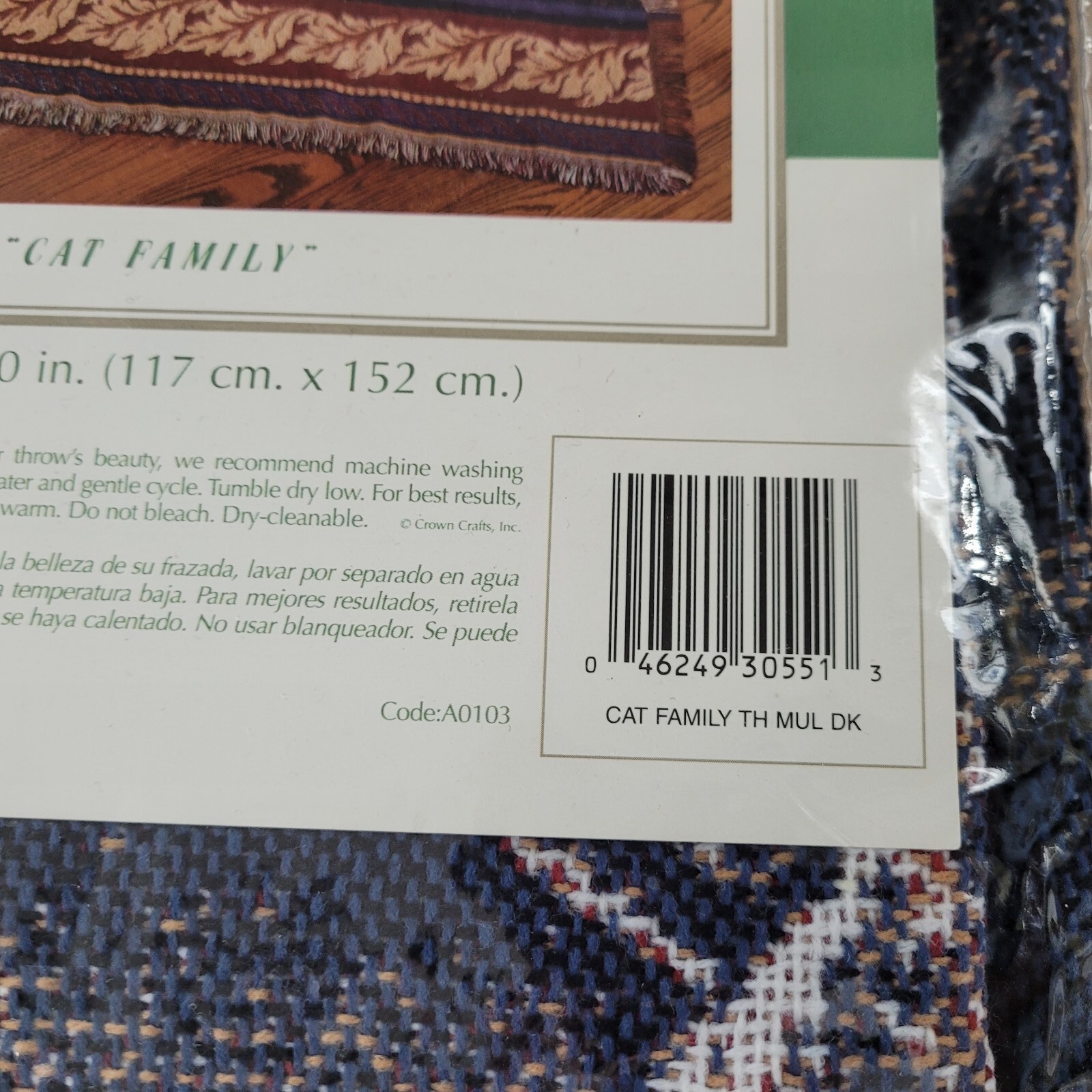 Crown Crafts CAT FAMILY Blanket 46X60 Jacquard Woven Throw Blanket NEW NEW A++