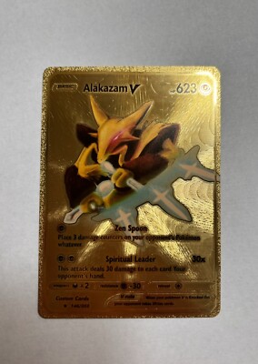 Alakazam V 146/203 HP 623 Gold Foil Fan Art Display Card RARE - NM