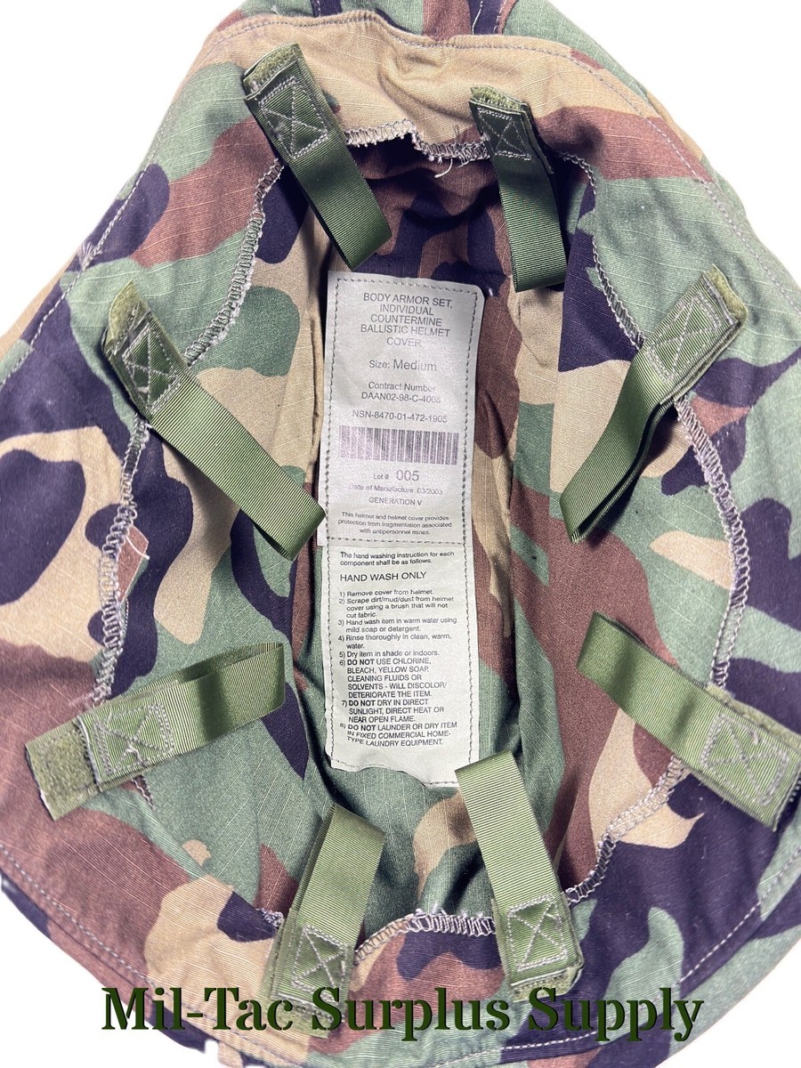 USGI Countermine Ensemble Ballistic Helmet Cover, Gen V, Woodland