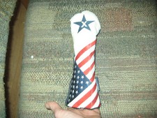 slightly used Majek Universal Fairway X wood Headcover USA Flag