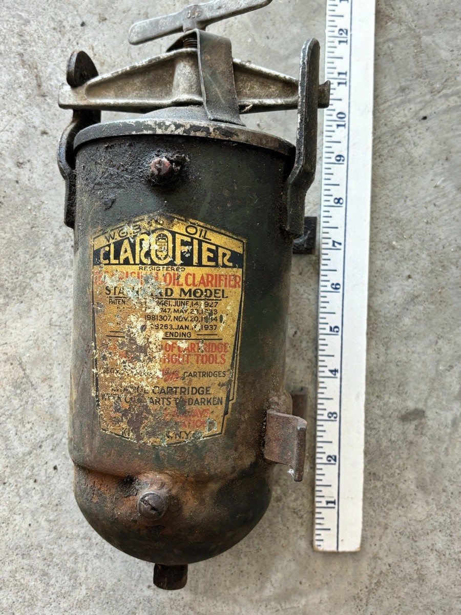 Vintage WGB Oil Filter Clariofier Clarifier Canister Cartridge