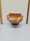 ROSEVILLE Pottery Vintage Freesia/Floral Patterned Hanging Planter/ Basket U.S.A