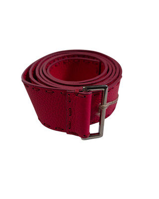 Fausto Colato Damen Bindegürtel Leder Pink Länge 129cm