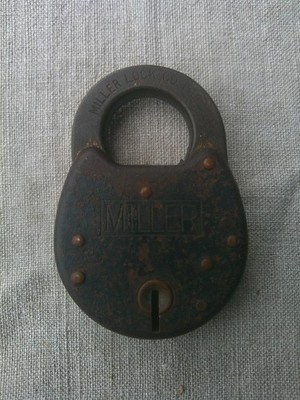 Vintage Antique Old Miller Padlock Lock No Key Phila USA