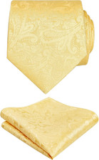 Mens Paisley Tie Handkerchief Casual Floral Necktie Set