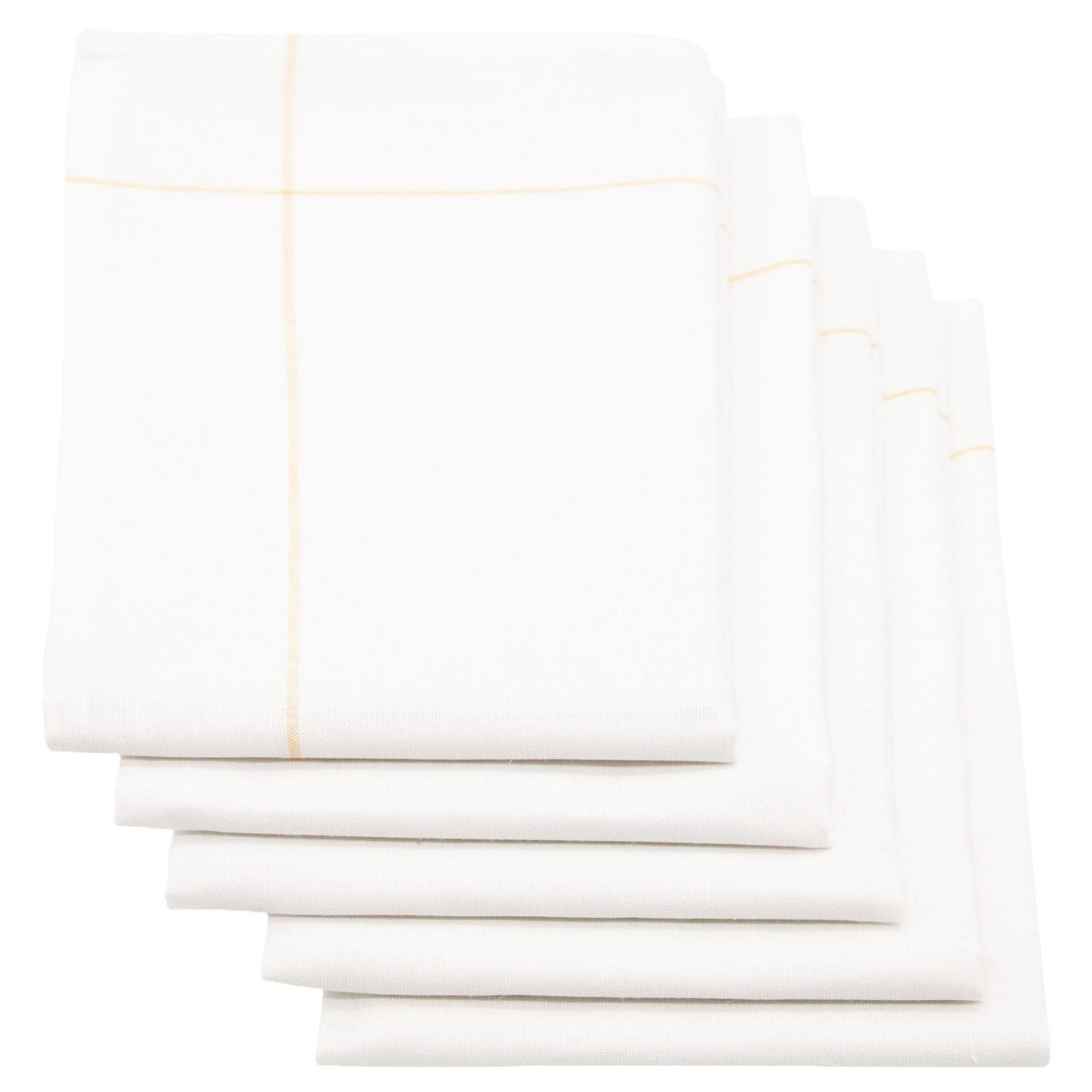 Set de 5 torchons de cuisine en coton et lin jaune et blanc 50x70 cm Essuie-tout