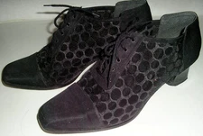 Halloween Costume Adult Black Witch Lace Up Shoes Size 10