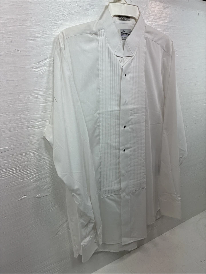 New Classix White Long Sleeve Button Up English Shirt XL AA-49 - Image 2 of 4
