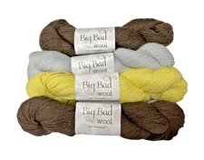 BIG BAD WOOL -"Pea Weepaca" - 4 Great Skeins - Nice Neutrals - 700 yds SOFTEST