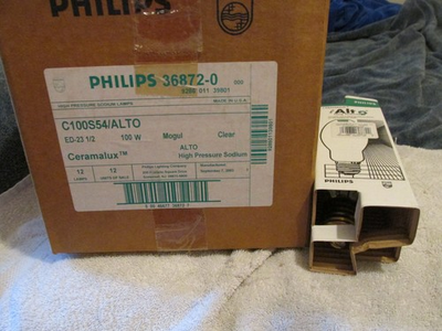 #ad #ad NEW Case of 12 Philips Ceramalux C100S54 Alto 100W High Pressure Sodium Lamp LOT $45.55
