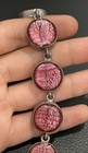 Red Glass Link Bracelet Vintage Sterling Toggle Clasp Italy Heavy Quality Look — photo 3