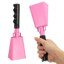10" Cow Bells for Football Games, 2Pcs Cowbells for Sporting Events, Pink