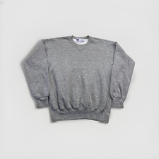 Vintage Russell Athletic Sweatshirt Mens L Gray Blank Fleece Crewneck 90s