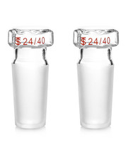 2 Pack 2440 Hex Head Glass Hollow Stoppers Borosilicate Lab Joint Plugs Set Kit