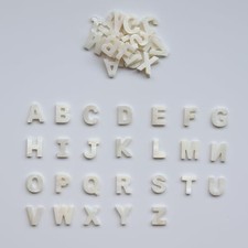 26 Natural Freshwater Shell Letter Beads A-Z Top Drilled DIY Beads Pearl White