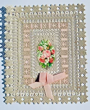 Canivet géant au bouquet & Ruban 250 x 212 mm. authentique