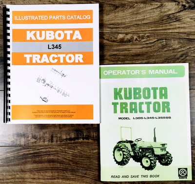 #ad Kubota L345 Tractor Parts Catalog Operators Manual Set Owners Assembly Book $46.97