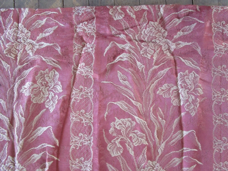 Deslumbrante Tecido Francês Vintage Cetim Damasco Projeto de Decoração para Casa 4 Painéis 77X48 - Imagem 3 de 4