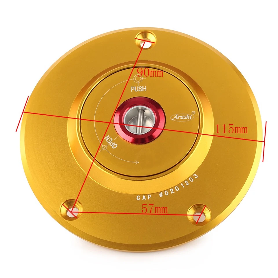 For Kawasaki Ninja ZX-10R 2004-05 ZX-9R 2000-2003 Gold Gas Fuel Tank Cap & Key — 第 2/4 张图片