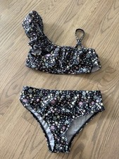 Girls Floral PRIMARK One Shoulder Ruffle 2 Piece Swim Bikini - Size 7/8 Years