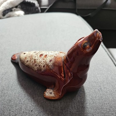 Vintage Fosters Pottery Cornwall Seal Figurine Ornament