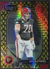 2024 Panini Select Club Level Gold Dragon Scale 10/10 Jake Matthews #264 Falcons