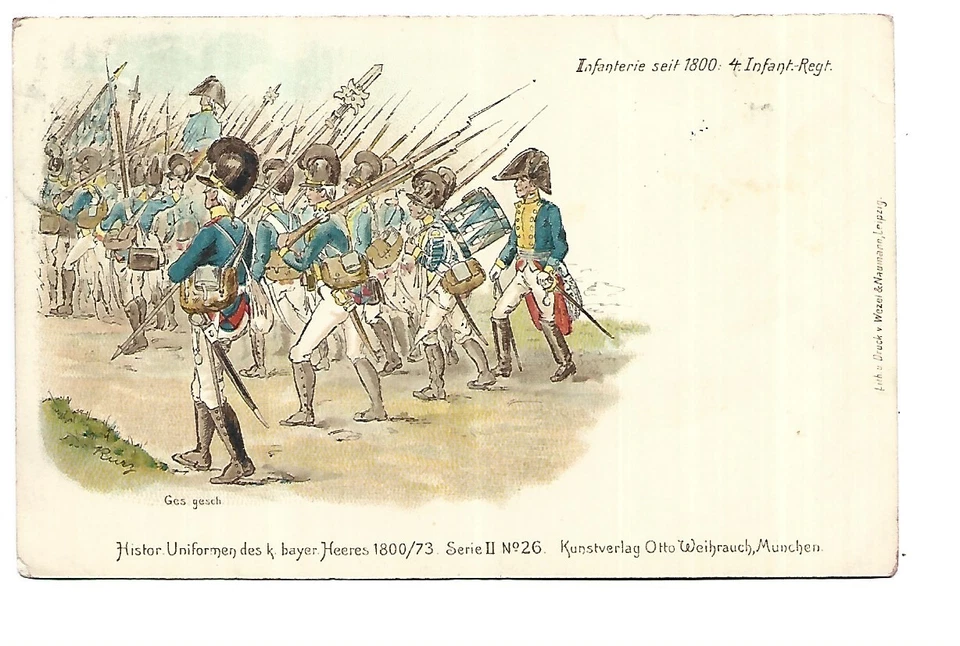 ALLEMAGNE HISTOR UNIFORMEN DES BAYER HEERES 1800/73 INFANTERIE SEIT 1800 - Photo 1/1