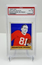 1948 Leaf Flash Swiacki #12 Black Name PSA 4 VG‑EX Vintage Football Rookie Card.