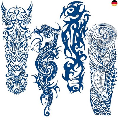Qpout Semi-Permanent Temporäre Tattoos für Männer Frauen, 1-2 Wochen Lang An