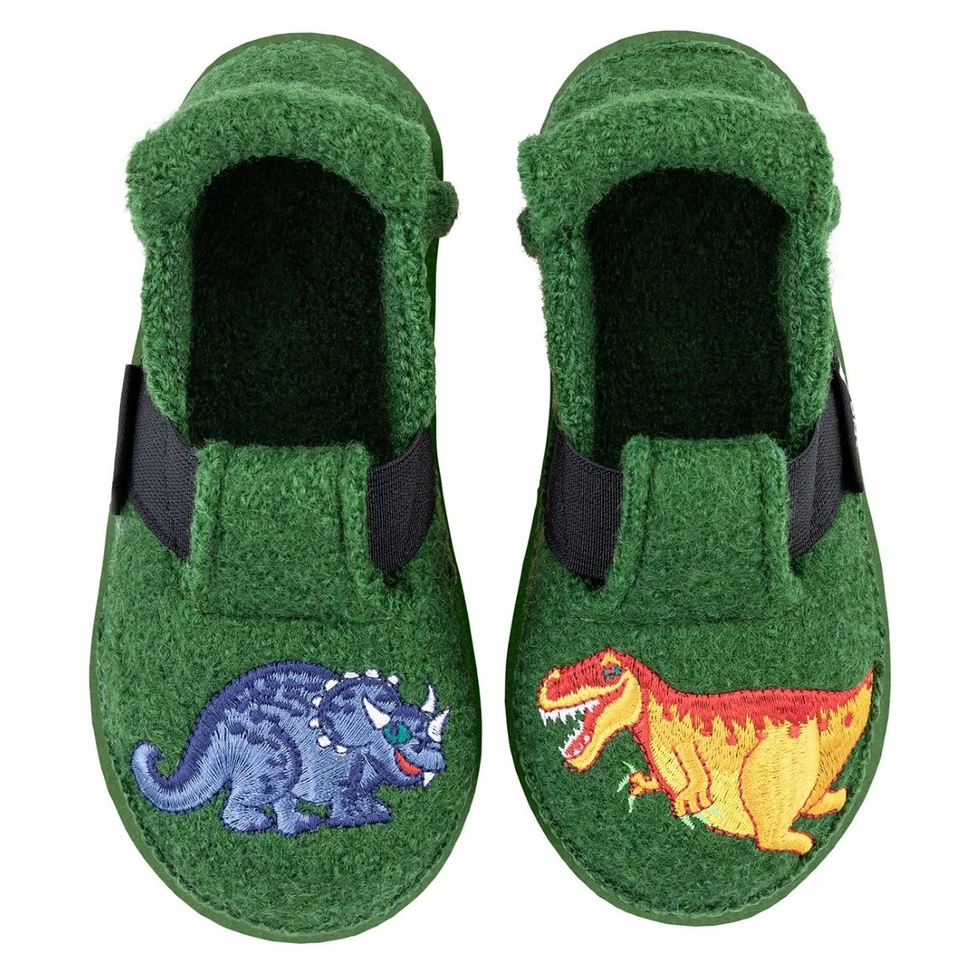 Nanga 2.0 Kinder Hausschuh Dinos Slipper Wolle Latexsohle Barfussschuh Gr.23-36