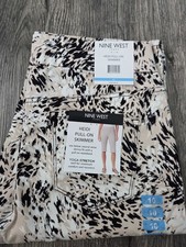 Nine West Heidi Bottoms Sz 10 Pull On Skimmer Abstract Stone Print Art Stretch