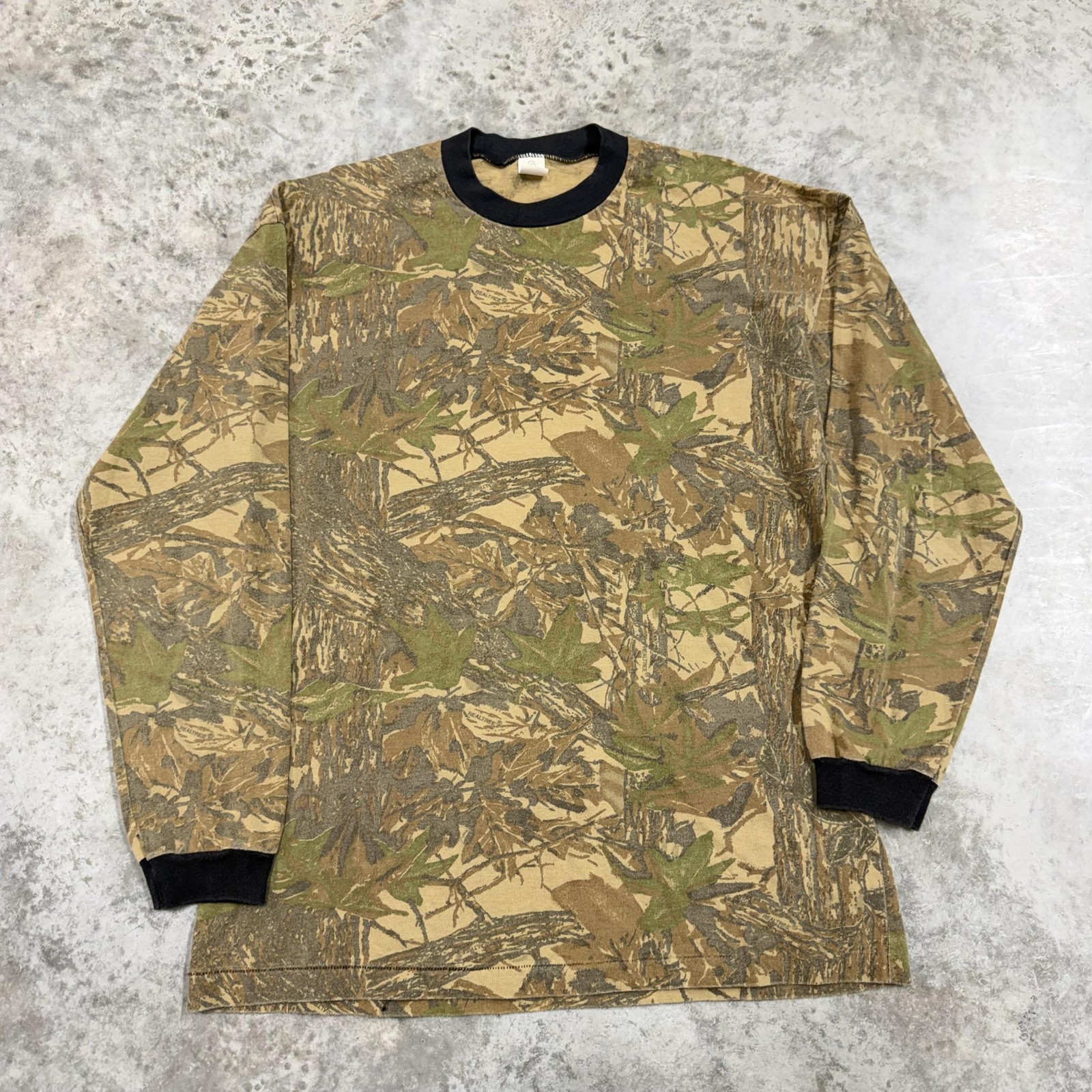 Vintage Camouflage Shirt Mens XL Long Sleeve Hunting Outdoor Tee Made USA Camo