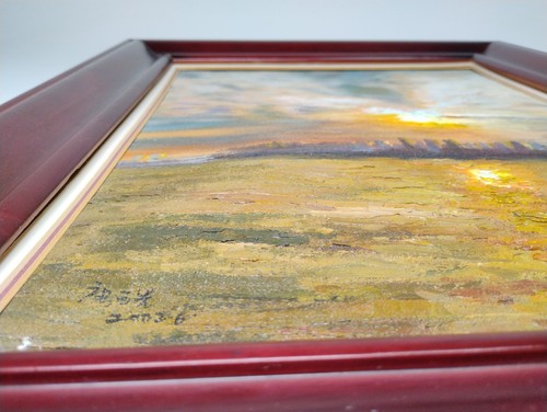 Original Oil Painting City Skyline & Water 16x20 Asian Artist Signed 2002 READ - Picture 8 of 13