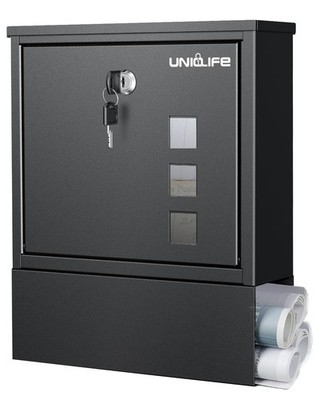 Wall Mount Mailbox, Mailboxes for Outside, Large Modern Mail Box with Key Lock,