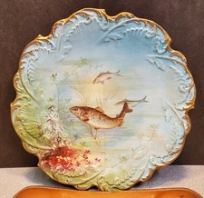 Antique EPCo Empire Works Stoke On Kent Fish Cabinet Plate, 8-1/2 in c.1896-1912