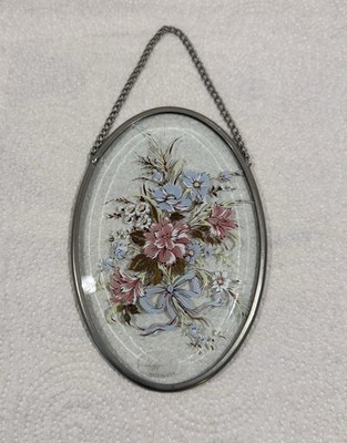 Vintage Lyford Floral Window Hanger Beveled Glass Sun Catcher - 6  USA