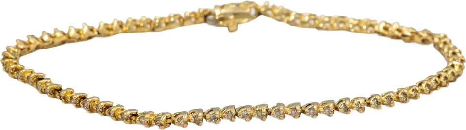 14k Yellow Gold 0.50CT Diamond Tennis Bracelet