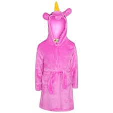 A2Z 4 Kids Super Soft 3D Animal Unicorn Cerise Hooded Bathrobe Dressing Gown