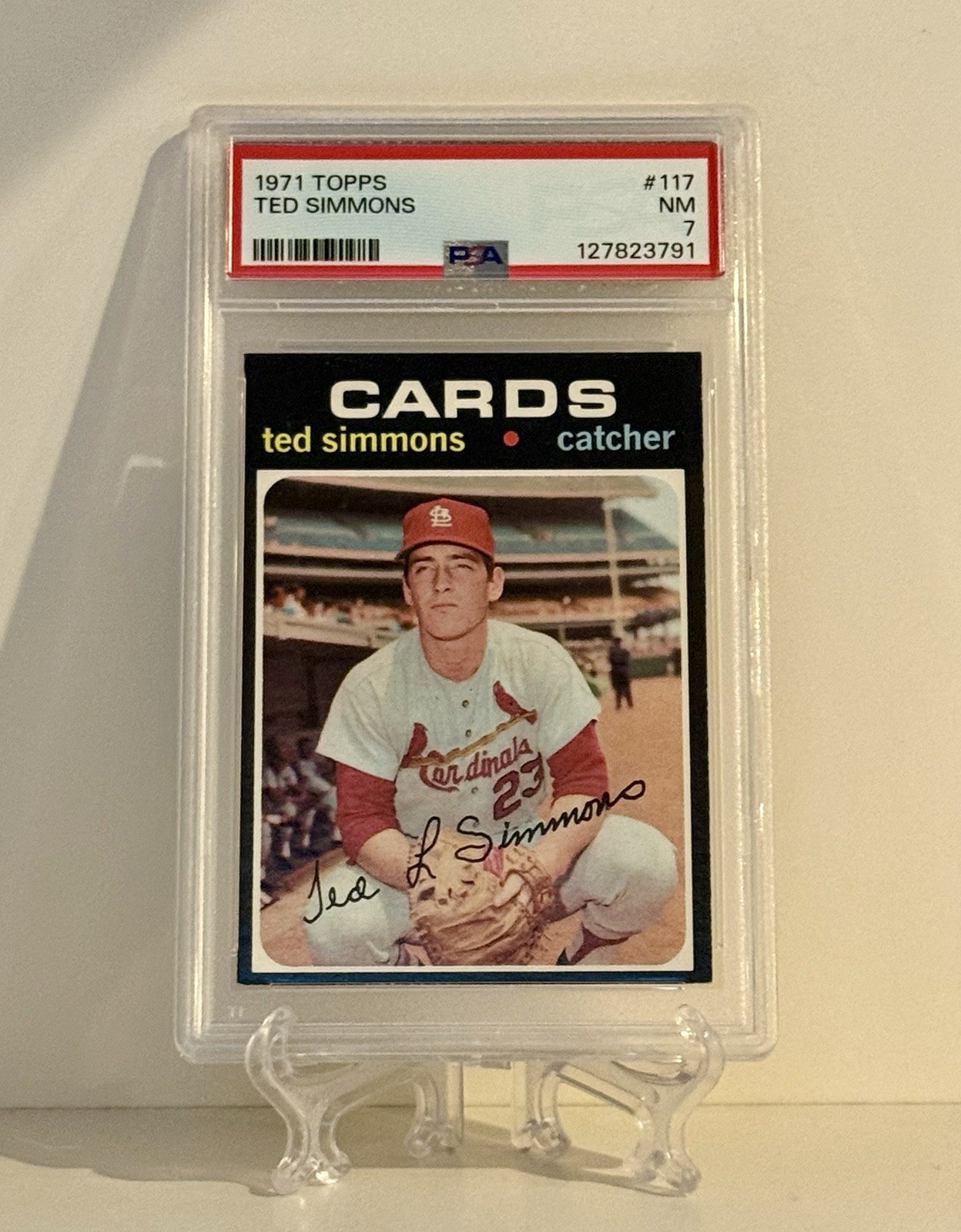 1971 Topps #117 Ted Simmons RC St. Louis Cardinals HOF PSA 7