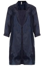 New Topshop Sheer Throw On Side Split Coat Uk 6 In Navy Blue