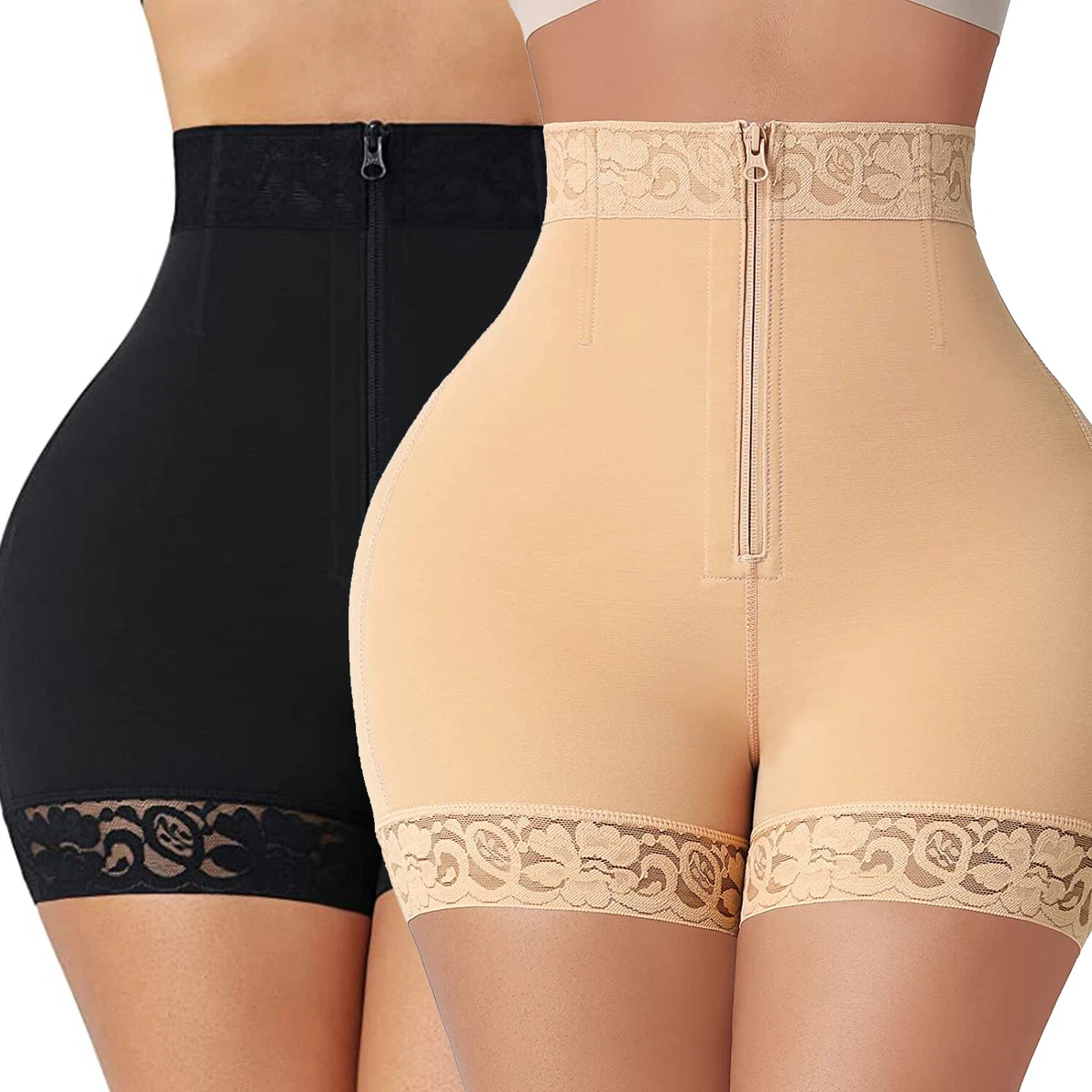 Women's Shapewear Tummy Control Butt Lifter Body Shaper Zipper