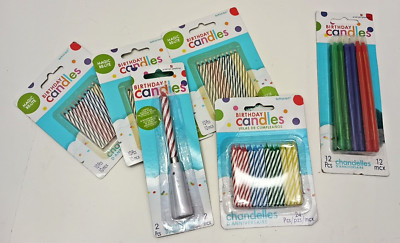 Lot Of 6 Primary Colors Birthday Spiral Candle - 2.5'', 24 Pieces - Celebration
