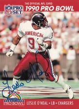 LESLIE O'NEAL AUTO'D SIGNED 1990 PRO SET CARD #364 SAN DIEGO CHARGERS RAMS CHIEF