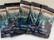 Warhammer Age of Sigma Champions Trading Card Game Savagery Booster Pack x 5