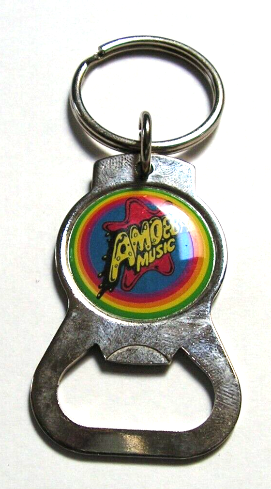 Amoeba Music Bottle Opener Keychain Metal Fob Key Ring Bag Hang Tag California