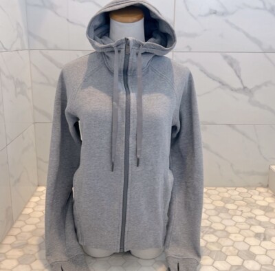 Lululemon フード付きグレーアウター Lululemon Fleece Please Hoodie Heathered Speckled Medium Grey Size