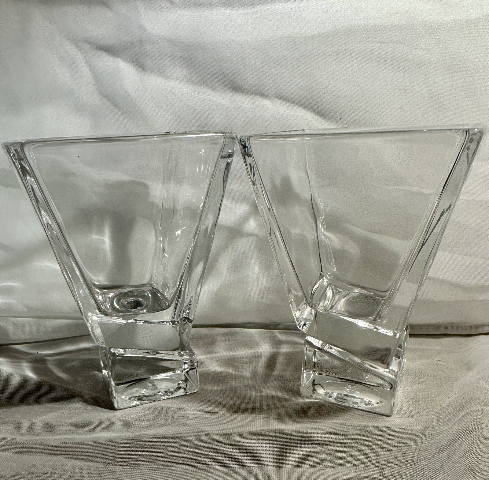Martini /Whiskey Glasses, 2 Heavy Base Cocktail Glasses By Joy Jolt