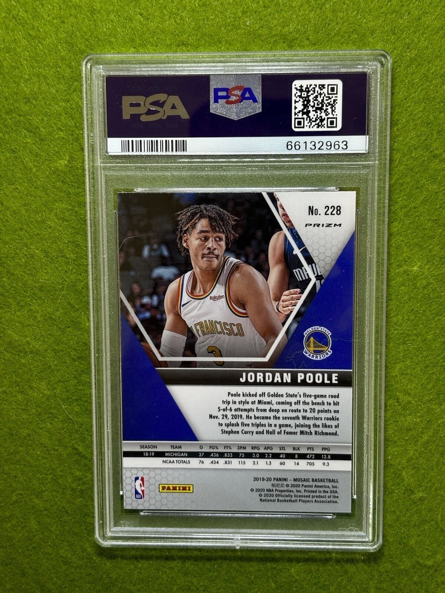 Jordan Poole PSA 10 MOSAIC SILVER PRIZM ROOKIE CARD 2019 Jordan Poole PSA 10 MOSAIC SILVER PRIZM ROOKIE CARD 2019